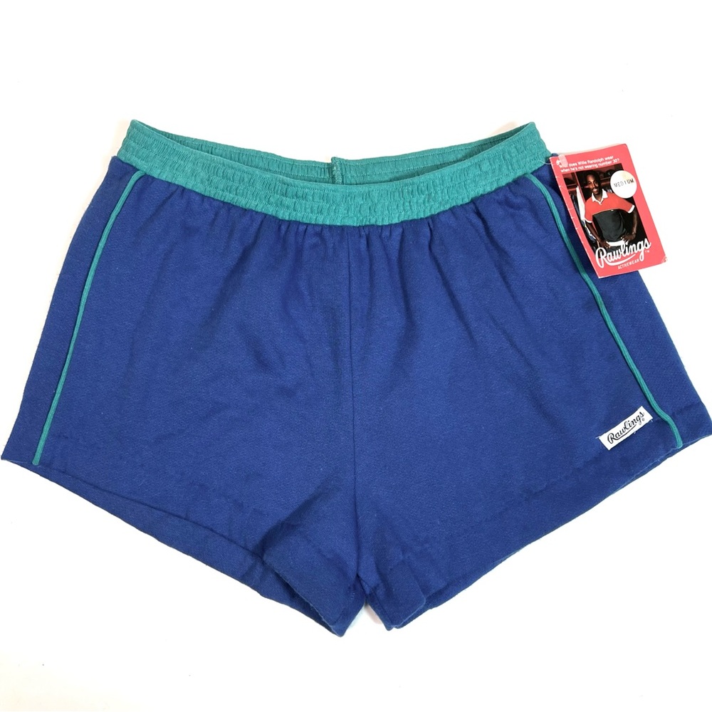 NWT Vintage Rawlings Dolphin Shorts Blue Green Size Medium